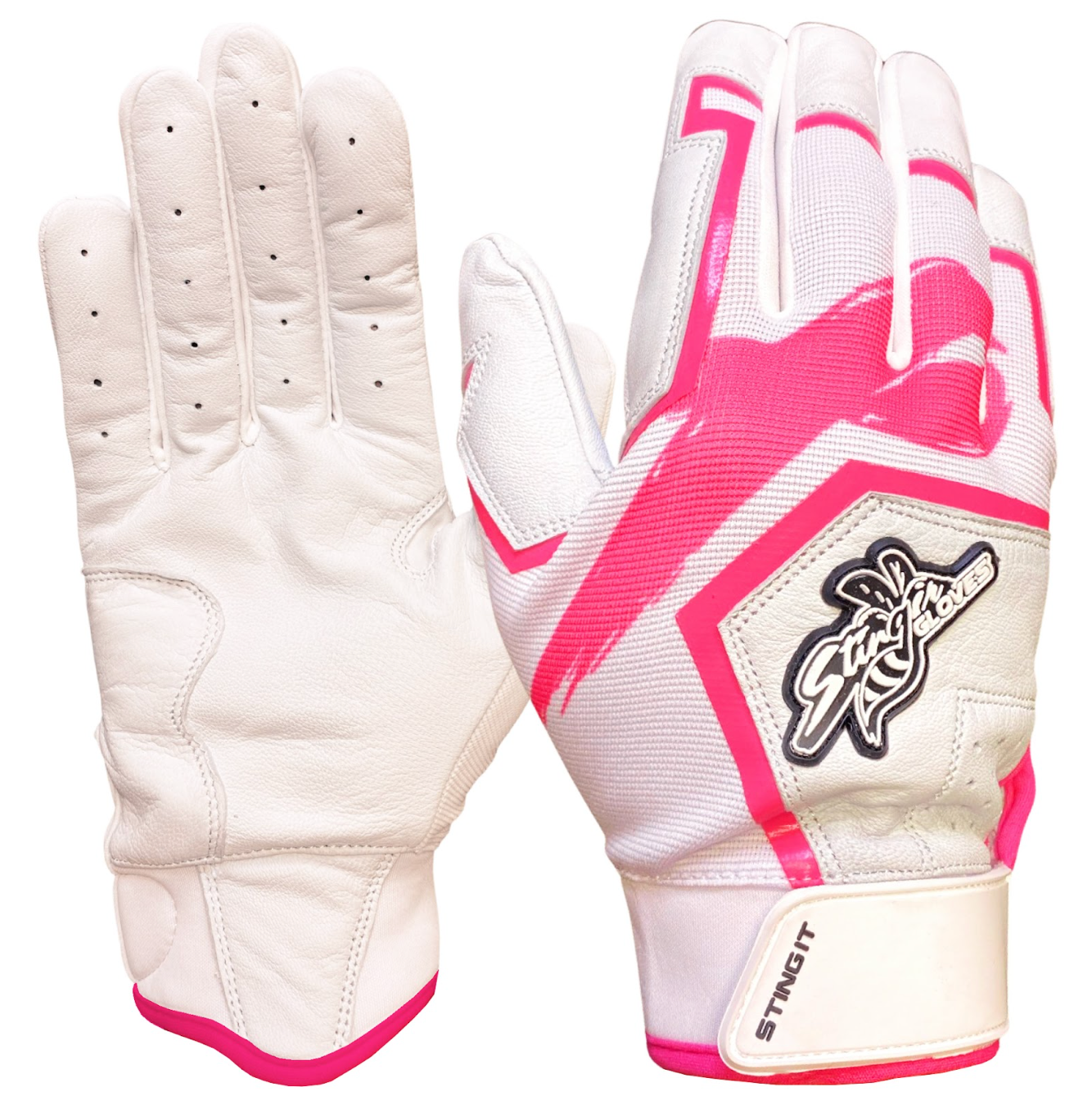 Sting Squad Batting Gloves - Pink Breast Cancer Awareness (Bee Logo)