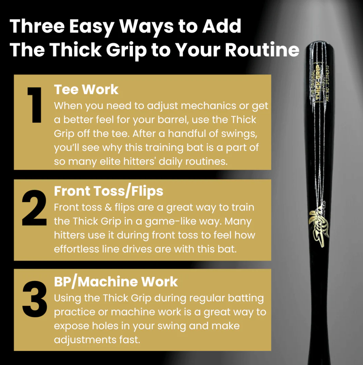 Thick Grip Youth One Hand Wood Bat by Stinger