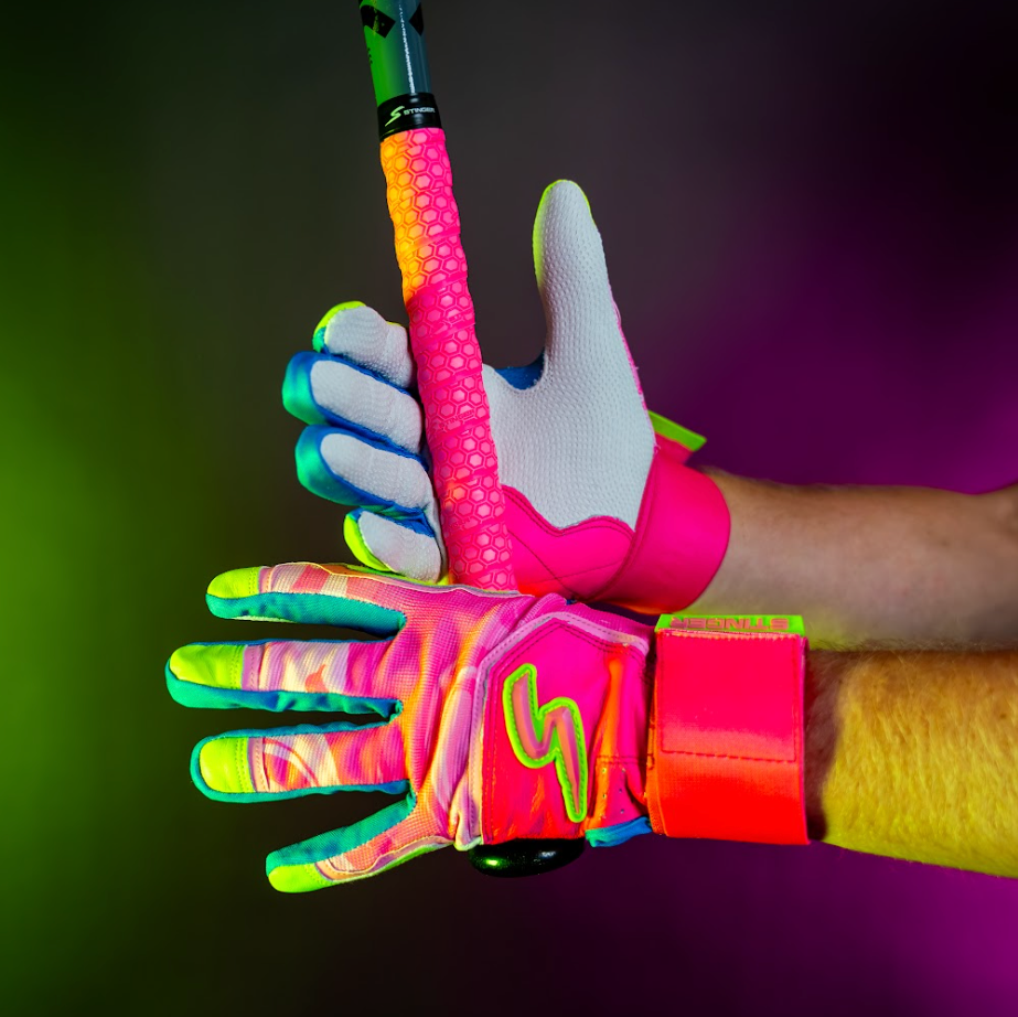 Winder Series Batting Gloves - Splash Series-Stay Smooth - Pink Tsunami