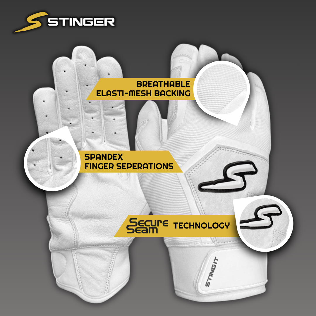 Sting Squad Batting Gloves - Columbia/White & Graphite