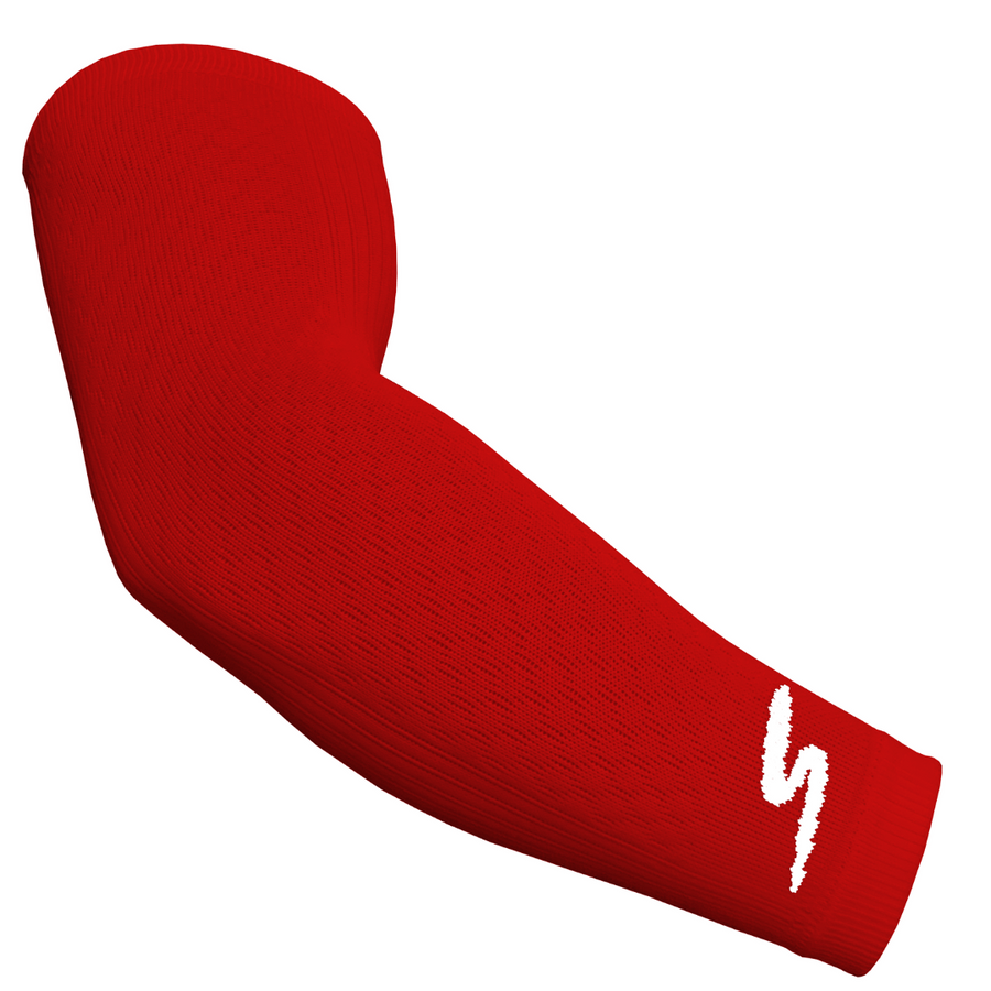 ÉPINE logo arm volume knit red Stinger Premium Arm Sleeve - Red – Stinger Sports