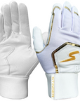 Stinger Winder Series White & Gold Chrome Batting Gloves