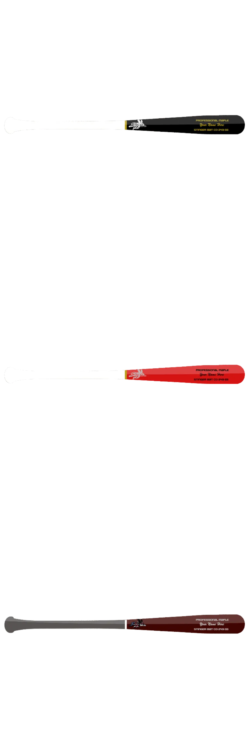 Custom Stinger Prime Series - Pro Grade Wood Bat (3 Pack) - Customer's Product with price 388.99 ID Zw_pnq7TBt81mrNp3QKAIJdk