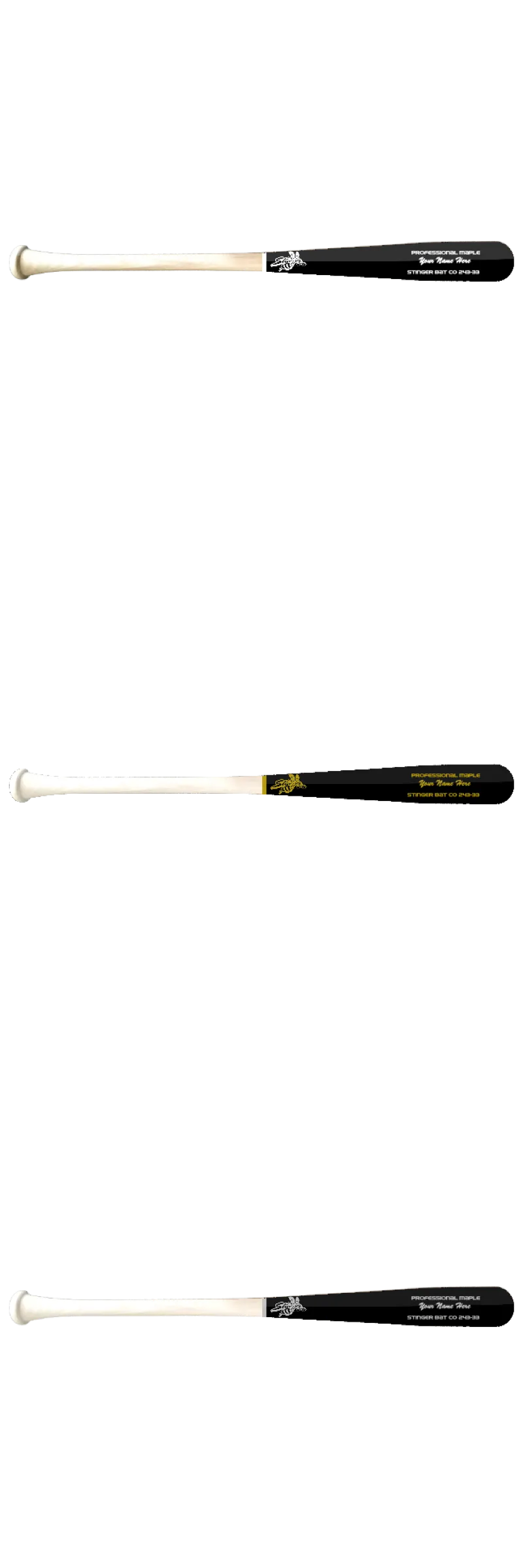 Custom Stinger Prime Series - Pro Grade Wood Bat (3 Pack) - Customer's Product with price 278.99 ID 9gj2uO_ODPMRg0OfuYV2HDwB