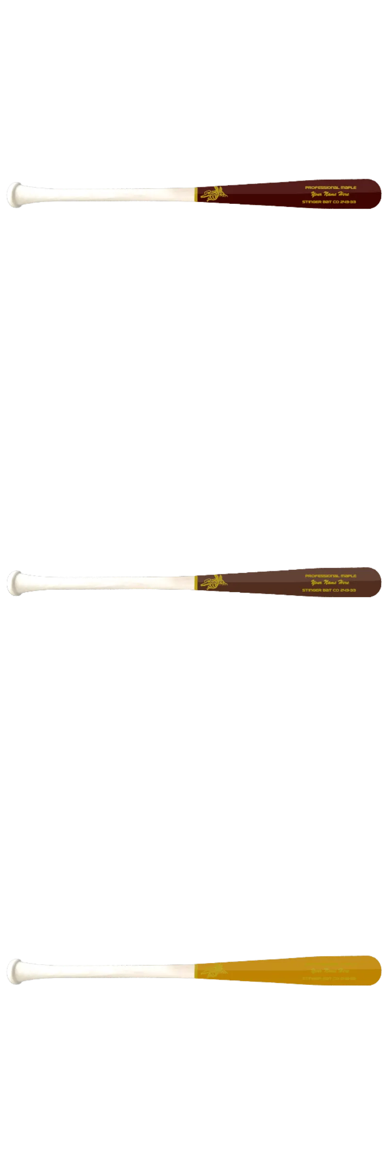 Custom Stinger Prime Series - Pro Grade Wood Bat (3 Pack) - Customer's Product with price 368.99 ID S-v4oe_zazzJgWq6hD2JKpDO