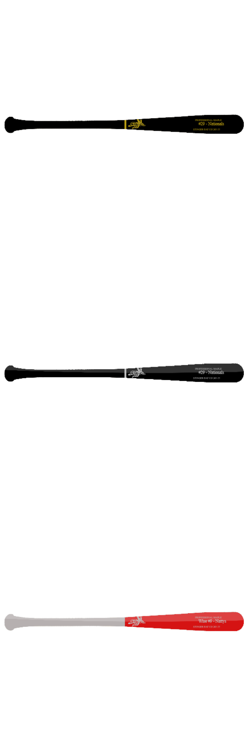 Custom Stinger Prime Series - Pro Grade Wood Bat (3 Pack) - Customer's Product with price 378.99 ID S5IjrkFKyx8U2_f97Tsdfkp4