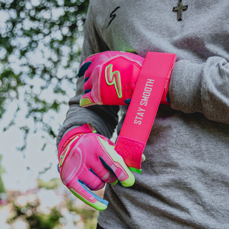 Winder Series Batting Gloves - Splash Series-Stay Smooth - Pink Tsunami (Launch: 7/31)