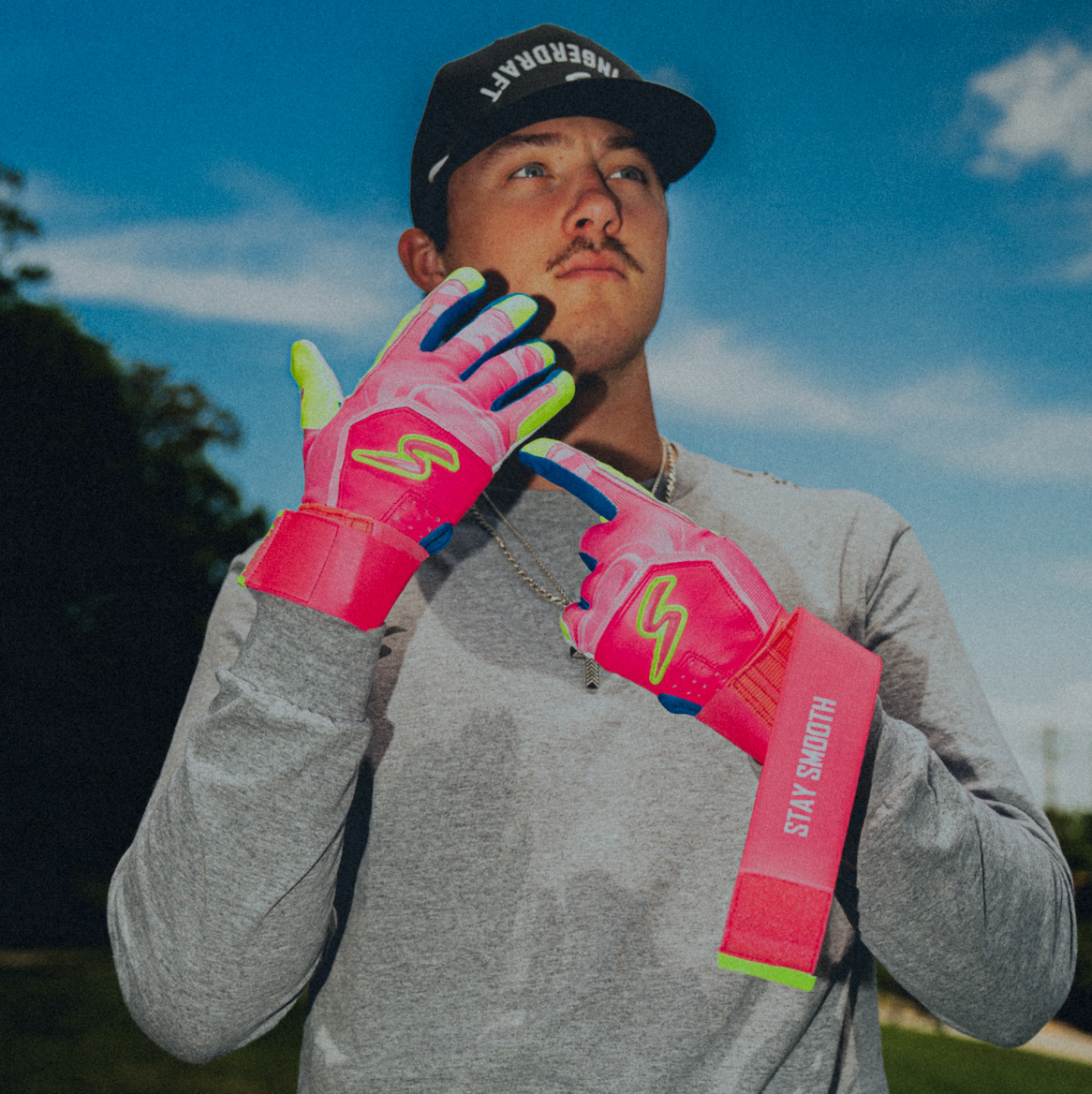 Winder Series Batting Gloves - Splash Series-Stay Smooth - Pink Tsunami (Launch: 7/31)