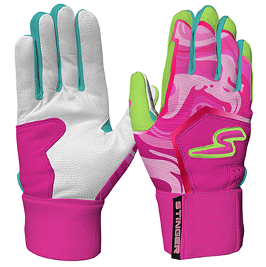 Winder Series Batting Gloves - Splash Series-Stay Smooth - Pink Tsunami
