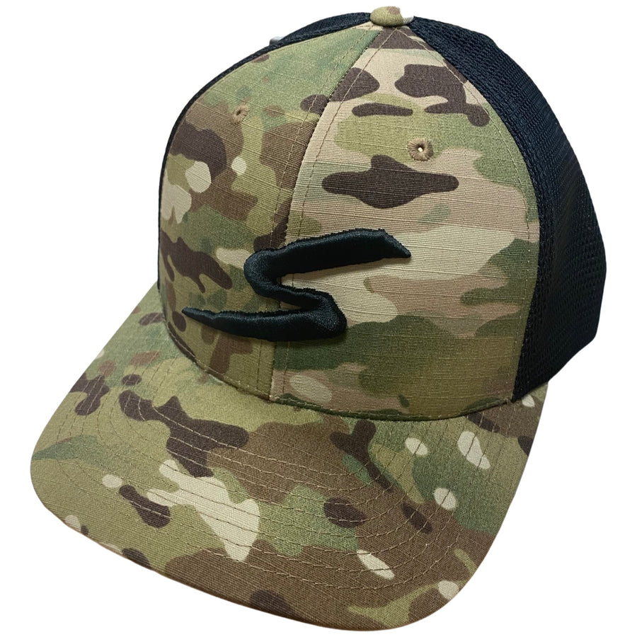 Camo & Black Snap Back Hat