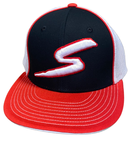 Stinger Red/Black & White Fitted Meshback Hat