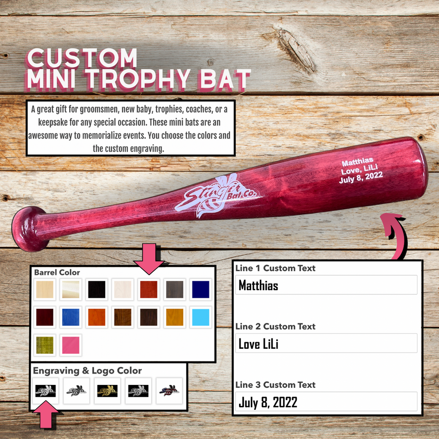 Custom Mini Trophy Bat