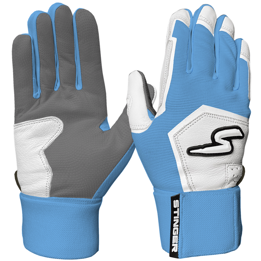 Winder Series Batting Gloves - Columbia Blue/White & Graphite