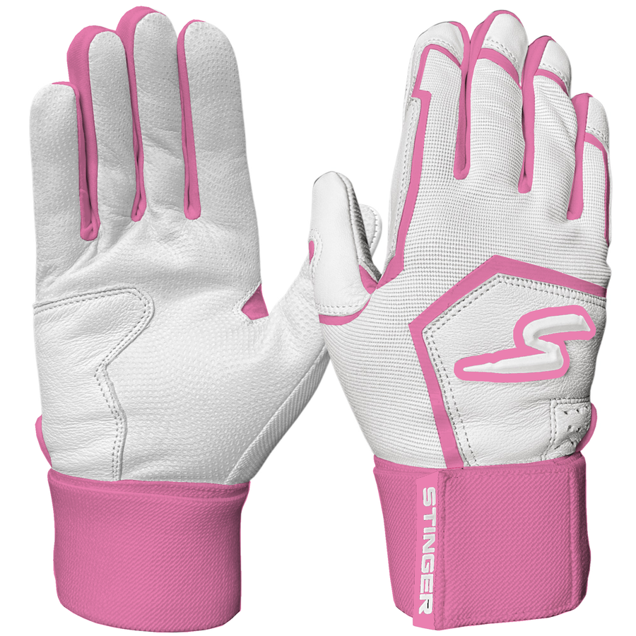 Pink batting top gloves