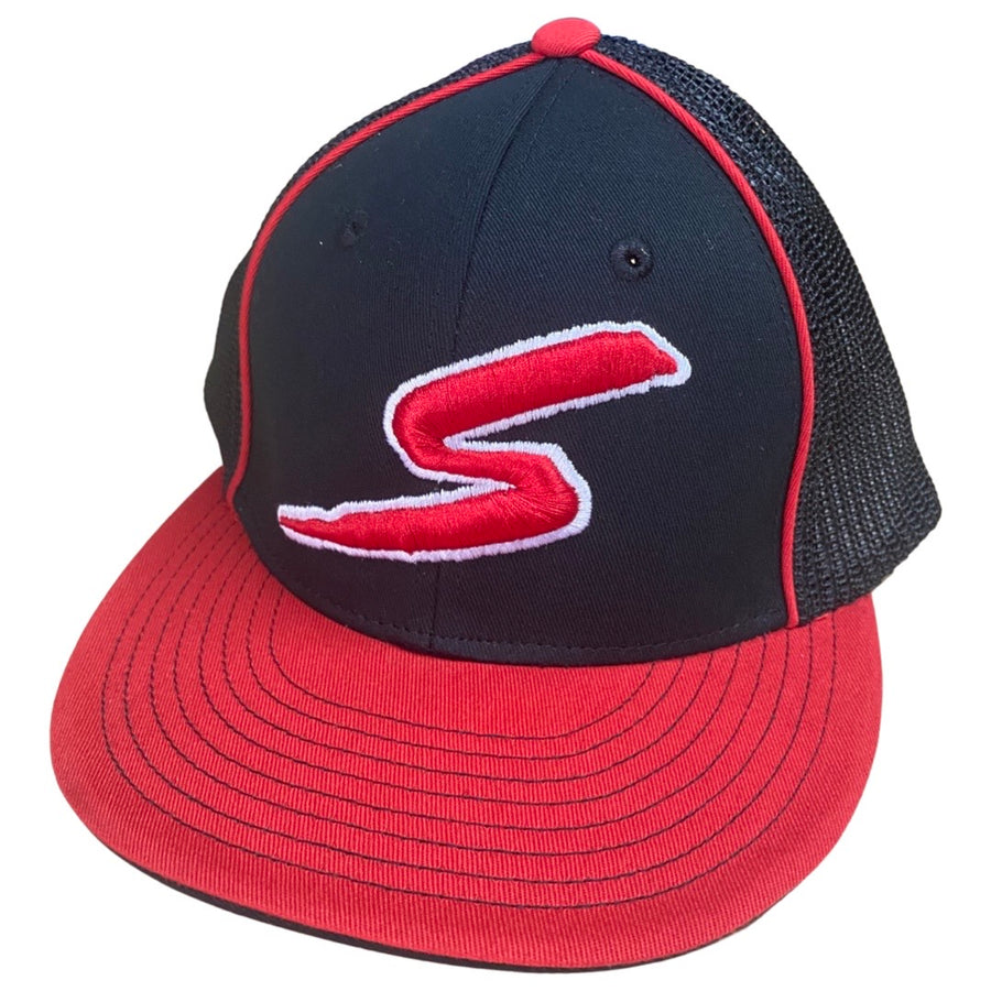 Stinger Red & Black Fitted Meshback Hat