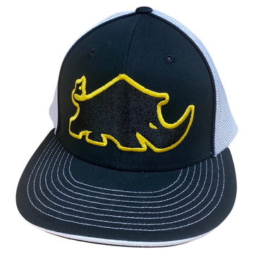 Rhino Nation Black & White Fitted Meshback Hat